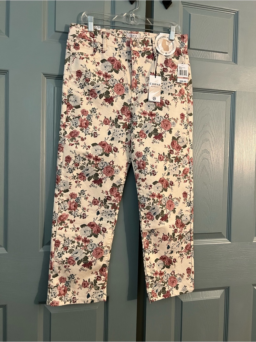 Curve Appeal Straight Floral Jeans.